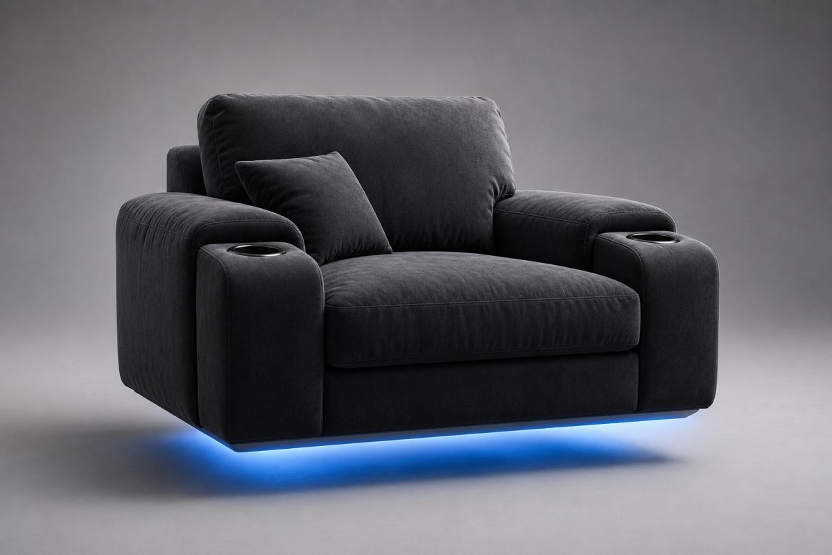 Sofá LevitAI Pro - Sillón Levitante con Sensor de Productividad IA, Magnetismo Cuántico Anti-Netflix, Alerta de Sedentarismo en Tiempo Real y Tapizado Premium (Ideal para Home Office, Culpa Existencial y Procrastinadores en Recuperación)