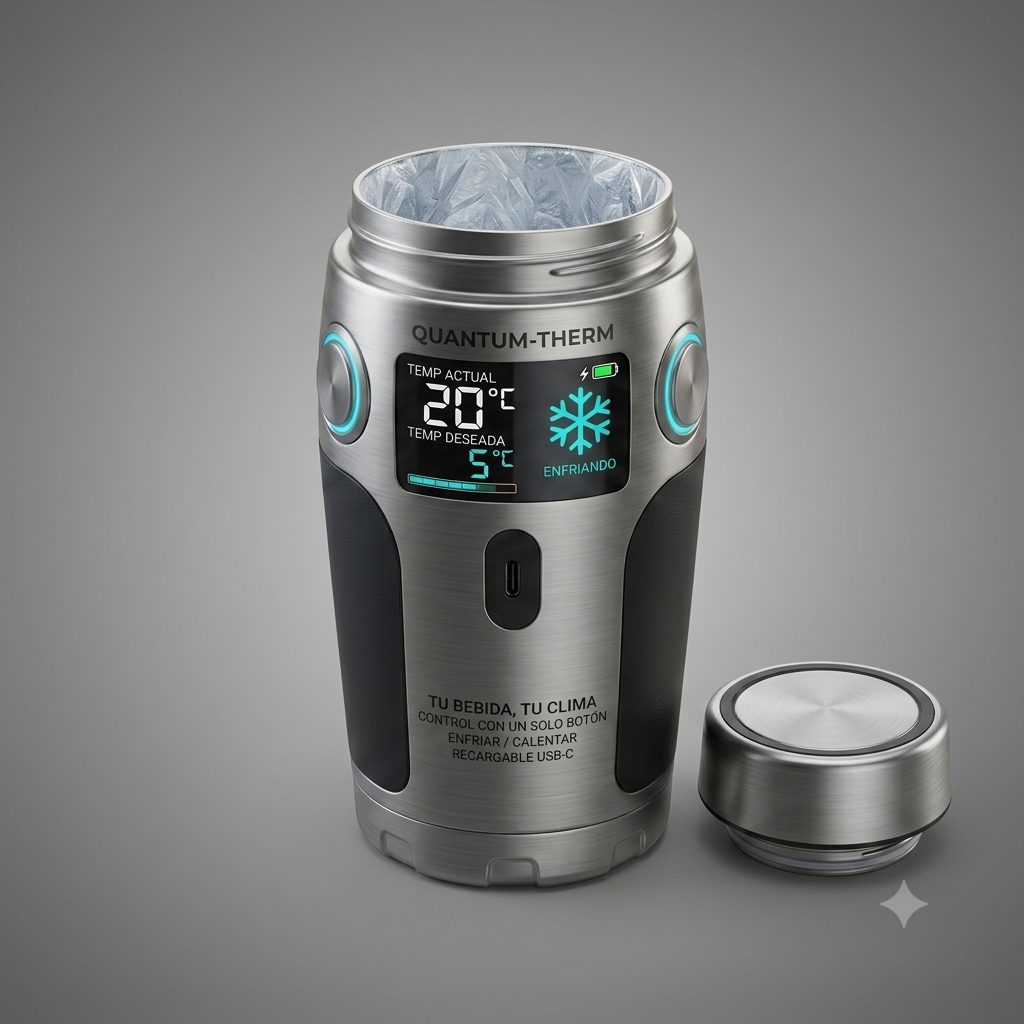 Termo Inteligente Quantum-Therm Enfría Calienta Un Botón Pantalla Digital Usb-c Portable Premium